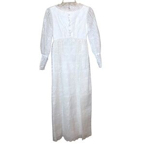 Vintage 1970 Emma Domb California Wedding Dress Size 5 Lace Stunning